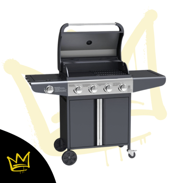 Boss Grill Kentucky Premium - BBQ Grill with Side Burner - Black - Image 2