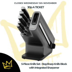 5-Piece Knife Set - StaySharp Knife Block with Integrated Sharpener