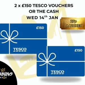 2 x £150 TESCO VOUCHERS OR THE CASH