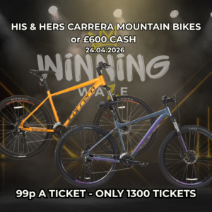 HIS & HERS CARRERA MOUNTAIN BIKES OR £600 CASH