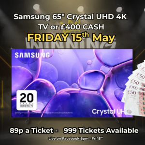 Samsung 65" TV or £400 CASH
