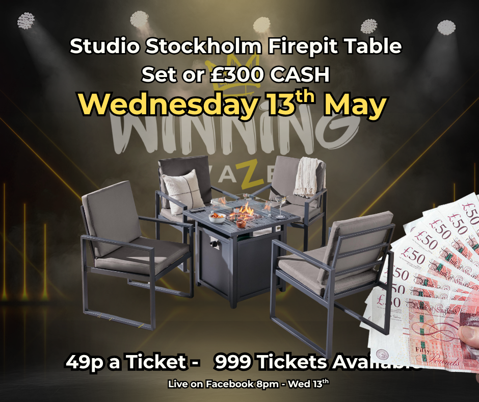 Studio Stockholm Firepit Table Set or £300 CASH
