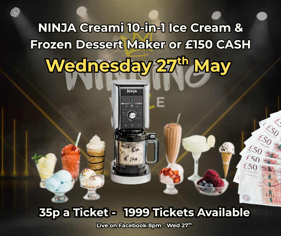 NINJA Creami Ice Cream & Frozen Dessert Maker or £150 CASH