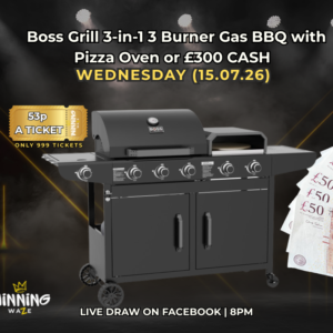 Boss Grill Forno 3-in-1 3 Burner Gas BBQ with Pizza Oven or £300 CASH
