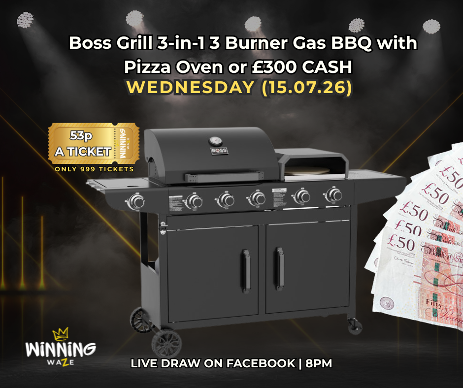 Boss Grill Forno 3-in-1 3 Burner Gas BBQ with Pizza Oven or £300 CASH