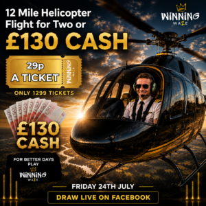 12 Mile Helicopter Flight for Two or £130 CASH