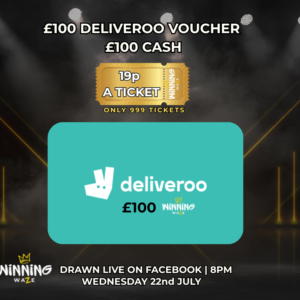 Deliveroo £100 Voucher or £100 CASH