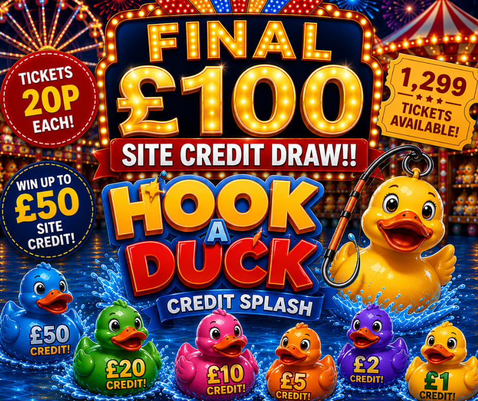 HOOK A DUCK – CREDIT SPLASH- £100 FINAL SITE CREDIT