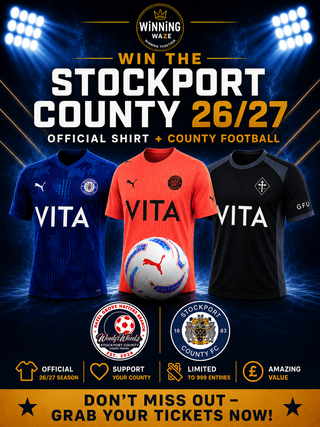 WIN THE OFFICIAL STOCKPORT COUNTY 26/27 SHIRT + FOOTBALL - Image 2