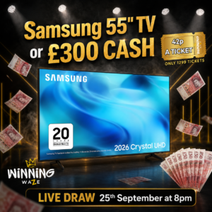 Samsung 55" Crystal UHD TV or £300 CASH