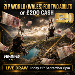 ZIP WORLD (WALES) for TWO Adults or £200 CASH