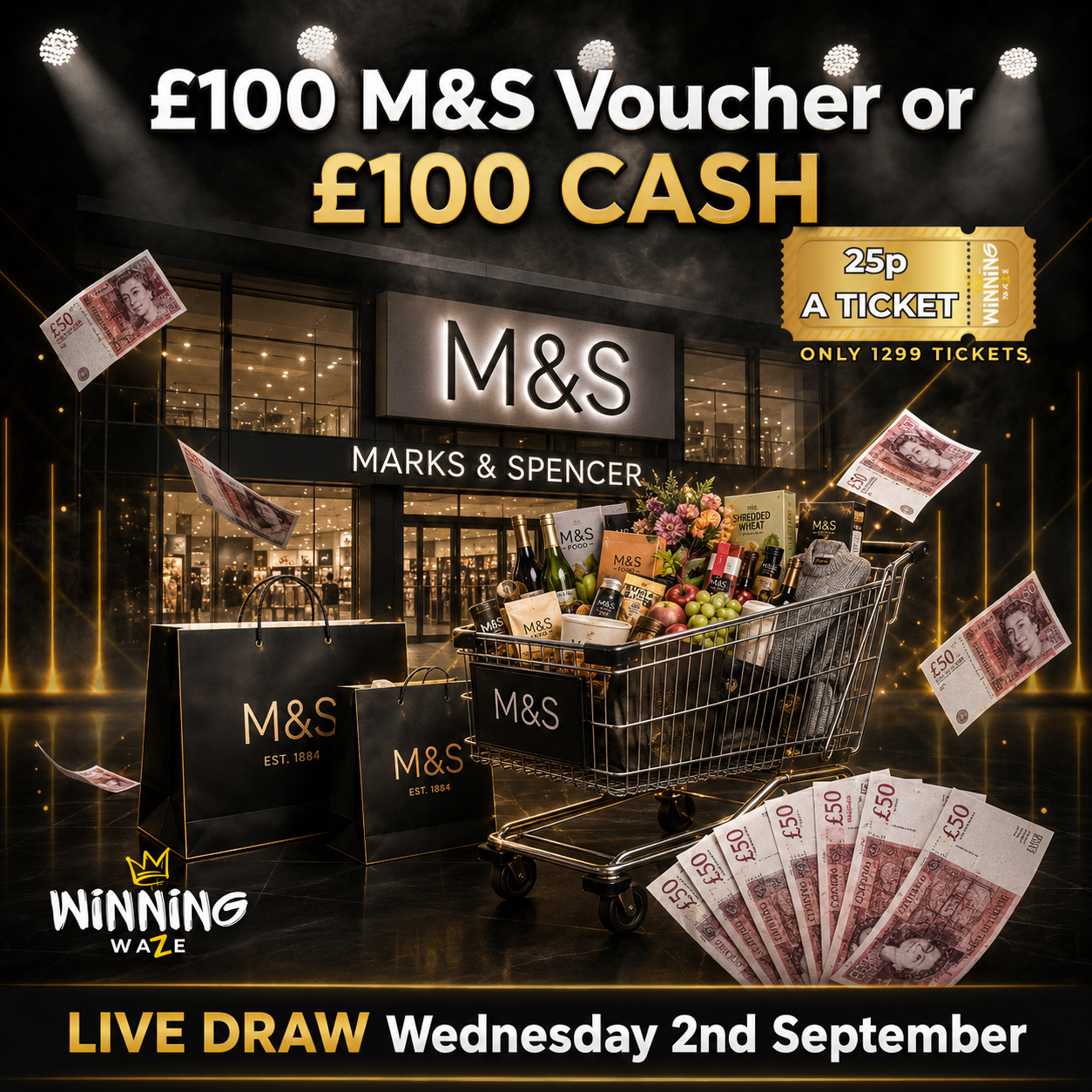 M&S £100 Voucher or £100 CASH