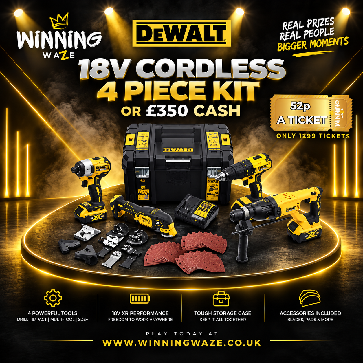 DEWALT 18V Cordless 4 Piece Kit or £350 CASH