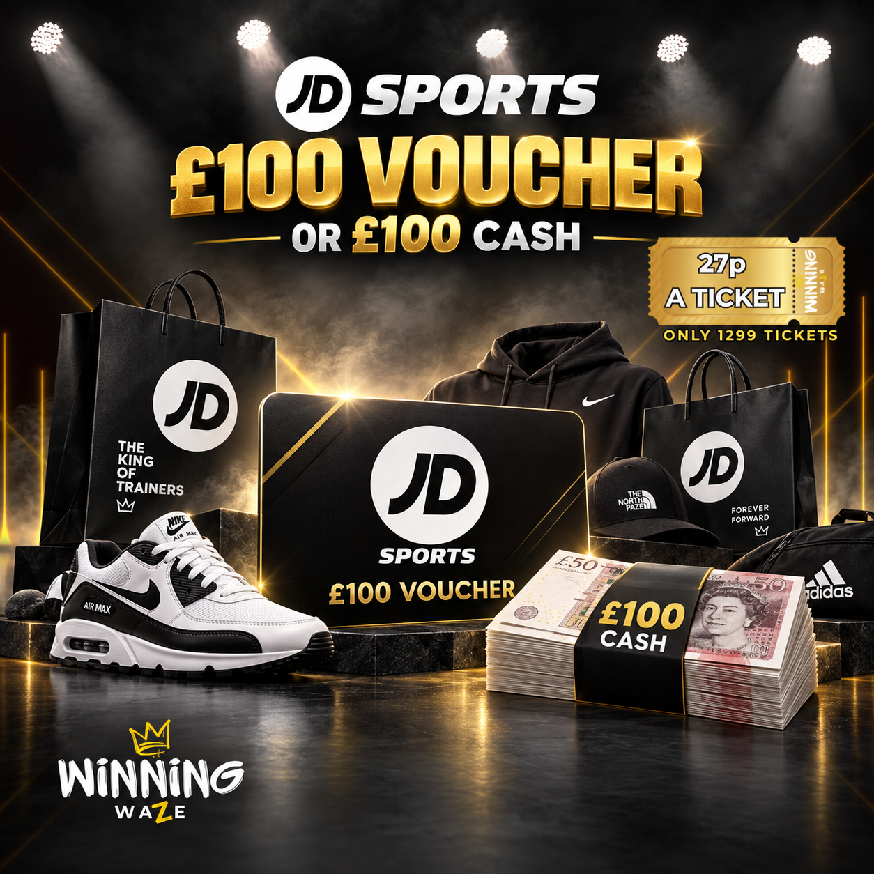 £100 JD Voucher or £100 CASH